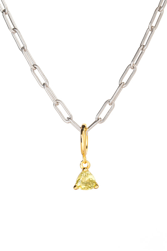 Silver 925 Chain & Striking green charm