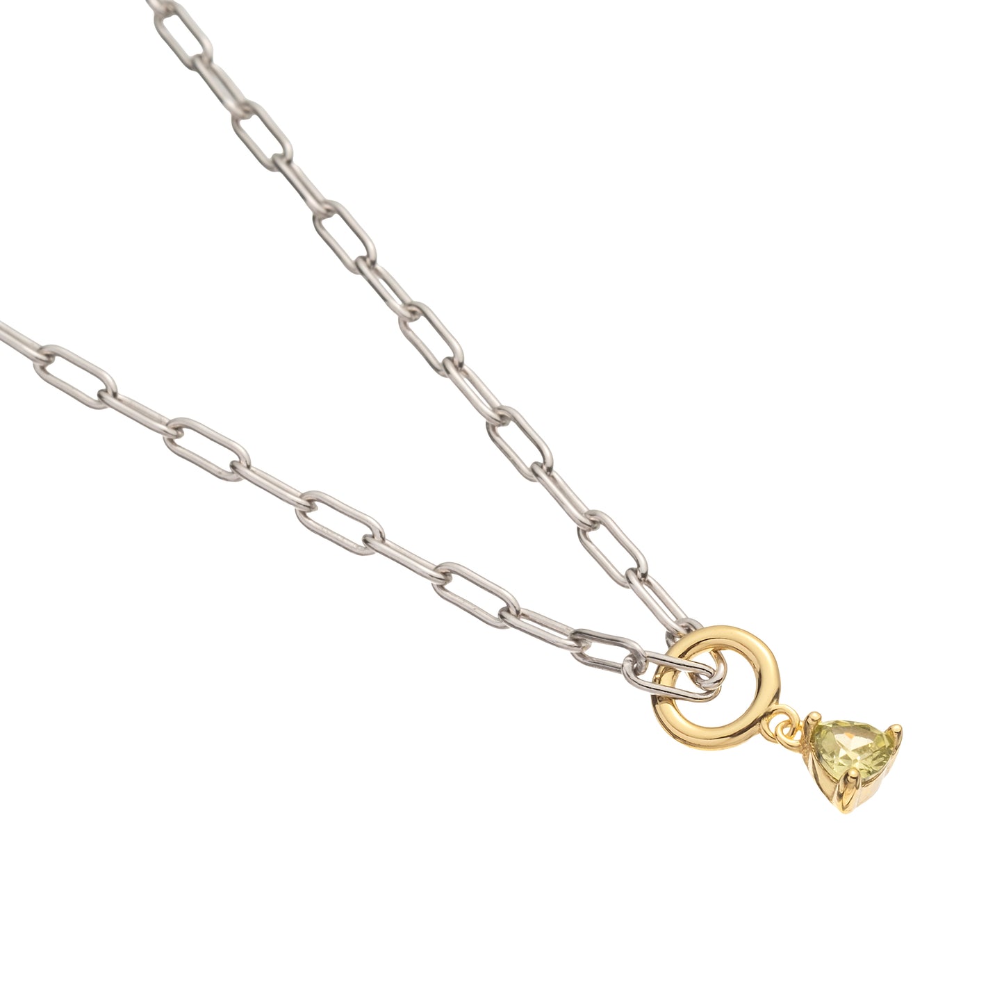 Silver 925 Chain & Striking green charm