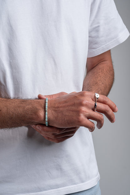 Fully handmade - blue stones